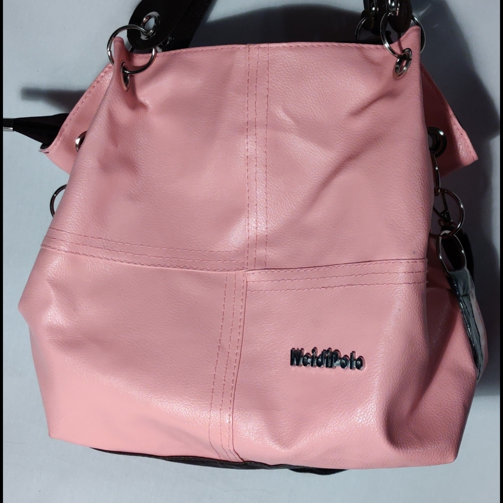 Weidipolo Pink & Dark Brown Shoulder Bag